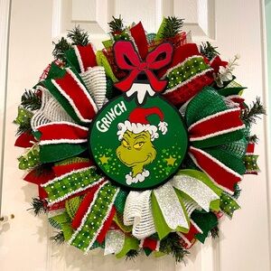 Christmas Wreath, “GRINCH wreath” GREEN MONSTER Wreath, GRINCHMAS, Christmas